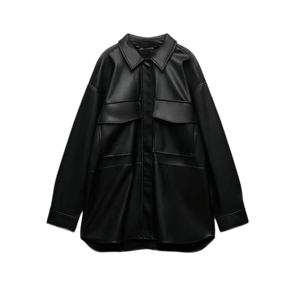 Zara Jackets & Blazers - Zara faux leather overshirt